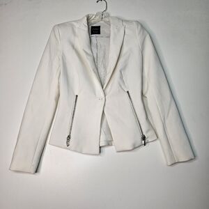 Zara Women's White Blazer One Button Closure  Size Small